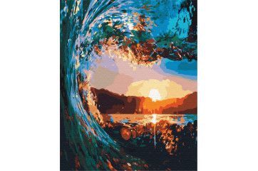 Mal efter tal - Sunset through the waves