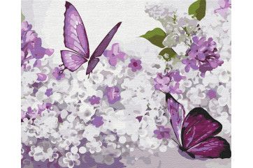 Mal efter tal - Purple butterflies