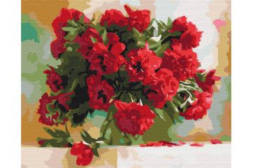 Mal efter tal - Red peonies