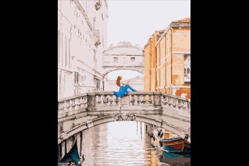 Mal efter tal - Girl on the bridge of Venice
