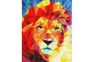 Mal efter tal - Lion in a mosaic
