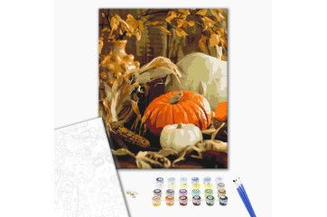 Mal efter tal - Pumpkin still life