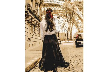 Mal efter tal - Lady on the streets of Paris