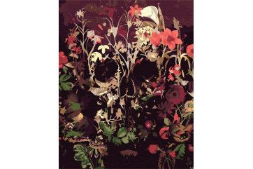Mal efter tal - Skull in dried flowers