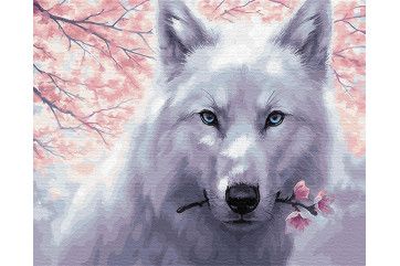 Mal efter tal - Wolf with flowers