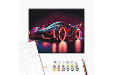 Mal efter tal - Neon car