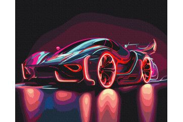 Mal efter tal - Neon car