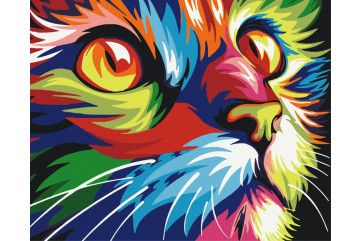 Mal efter tal - Rainbow cat