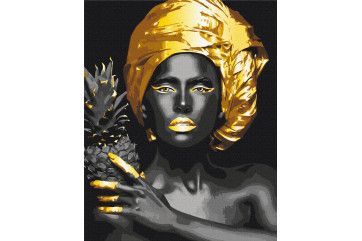 Mal efter tal - Exotic beauty with golden paint
