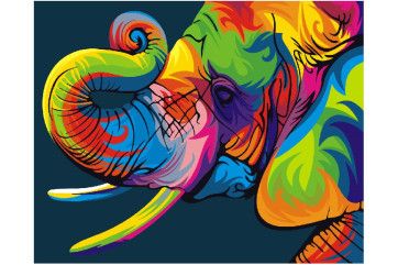 Mal efter tal - Rainbow elephant