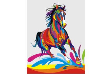 Mal efter tal - Rainbow horse