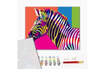Mal efter tal - Rainbow zebra