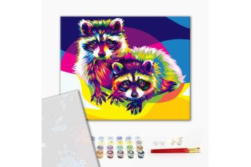 Mal efter tal - Rainbow raccoons