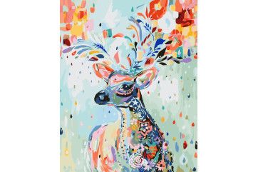 Mal efter tal - Colourful deer