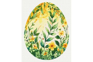 Mal efter tal - Flower Easter egg