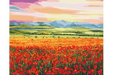 Mal efter tal - Sunset over a flower field © Anna Steshenko