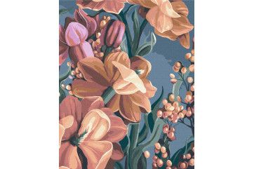 Mal efter tal - Stylized matthiola. Diptych 2 © Yana Biluhina