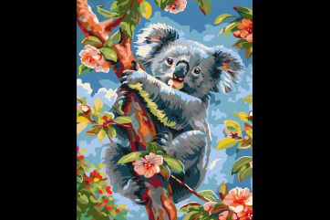 Mal efter tal - Koala in flowers