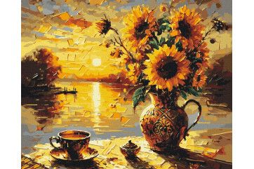 Mal efter tal - Sunflowers at sunset © Oleg Loburak