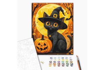 Mal efter tal - Halloween cat