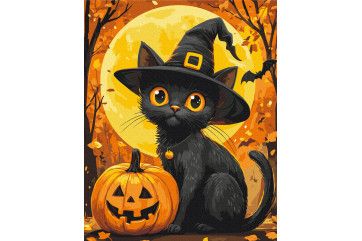 Mal efter tal - Halloween cat