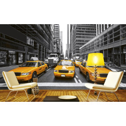 Fototapet - Yellow Taxi - interiørbillede