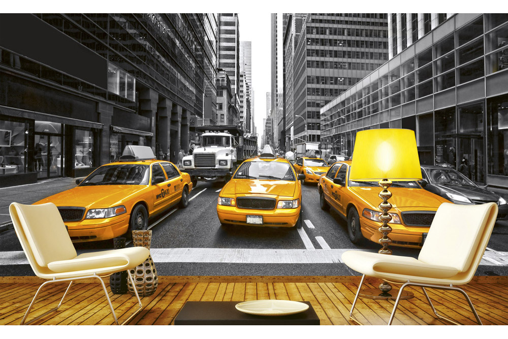 Fototapet - Yellow Taxi - interiørbillede