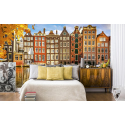 Fototapet - Houses In Amsterdam - interiørbillede