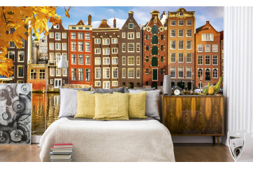 Fototapet - Houses In Amsterdam - interiørbillede