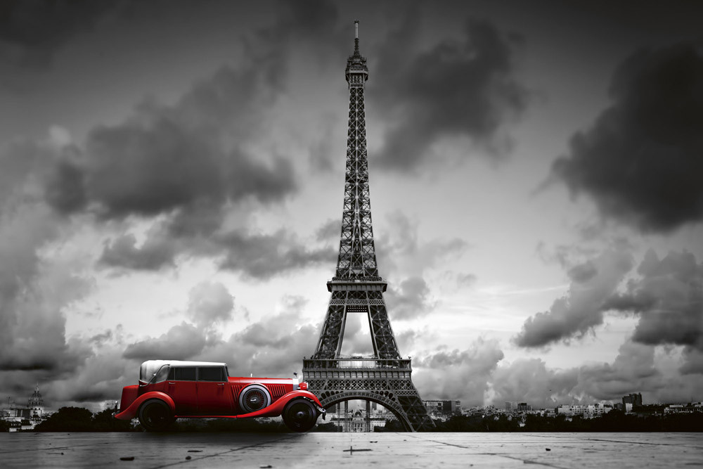 Fototapet - Retro Car In Paris