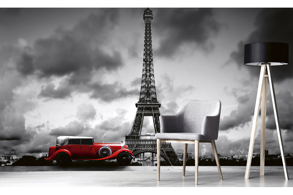 Fototapet - Retro Car In Paris - interiørbillede