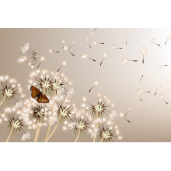 Fototapet - Dandelions And Butterfly