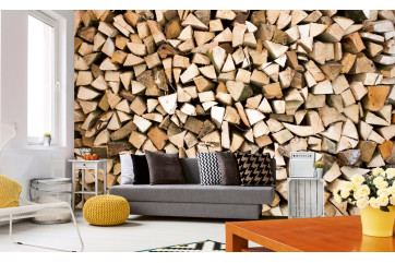Fototapet - Timber Logs - interiørbillede