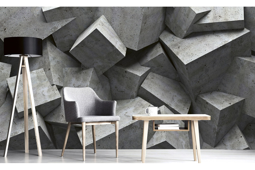 Fototapet - Concrete Cubes - interiørbillede