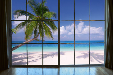 Fototapet - Beach Window View