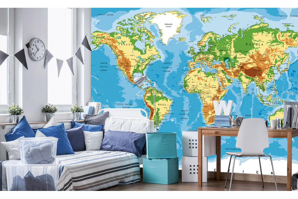 Fototapet - World Map - interiørbillede