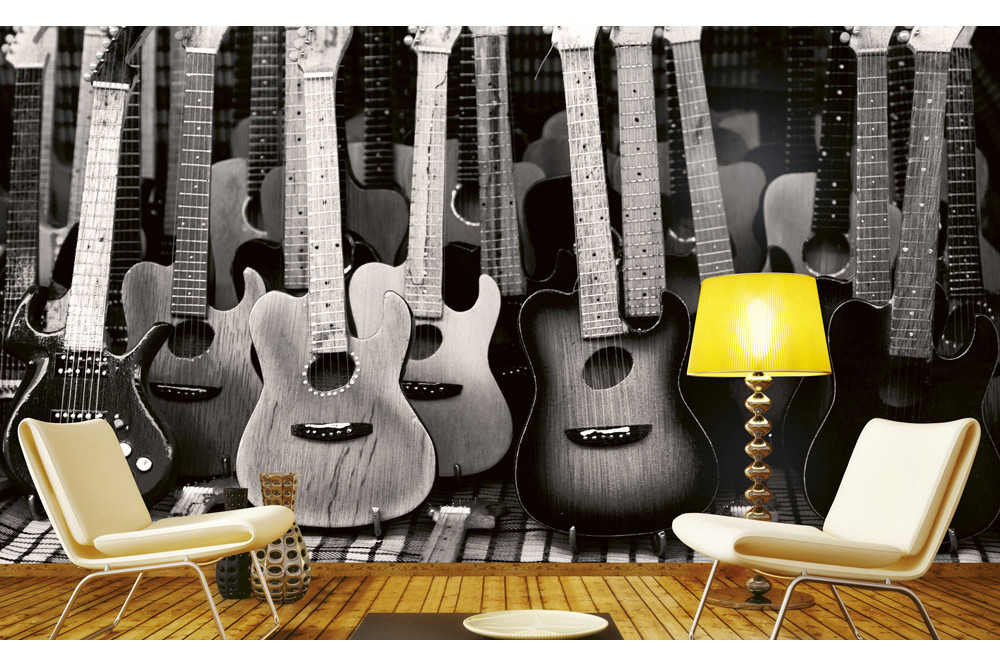 Fototapet - Guitars Collection - interiørbillede