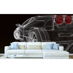 Fototapet - Car Model Dark - interiørbillede