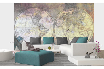 Fototapet - World Map Abstract I- interiørbillede