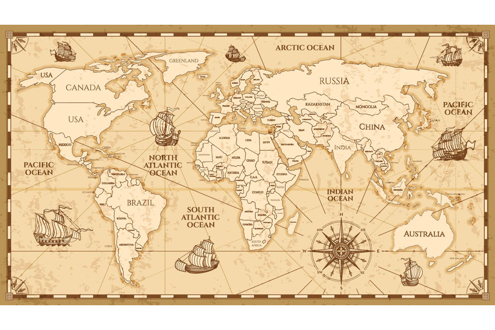 Fototapet - Antique World Map