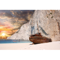 Fototapet - Shipwrecked Boat In Zakynthos