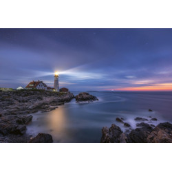 Fototapet - Stars Over Lighthouse