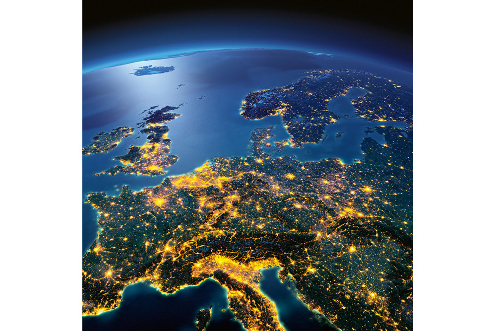 Fototapet - Night Europe From Space