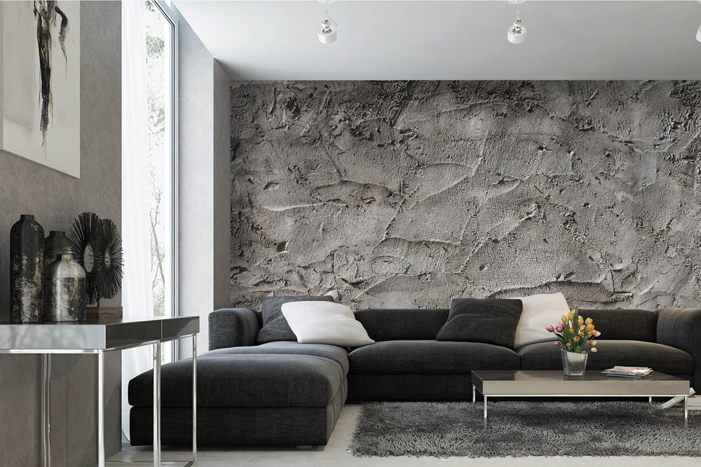 Fototapet - Texture Of Concrete Gray Wall- interiørbillede