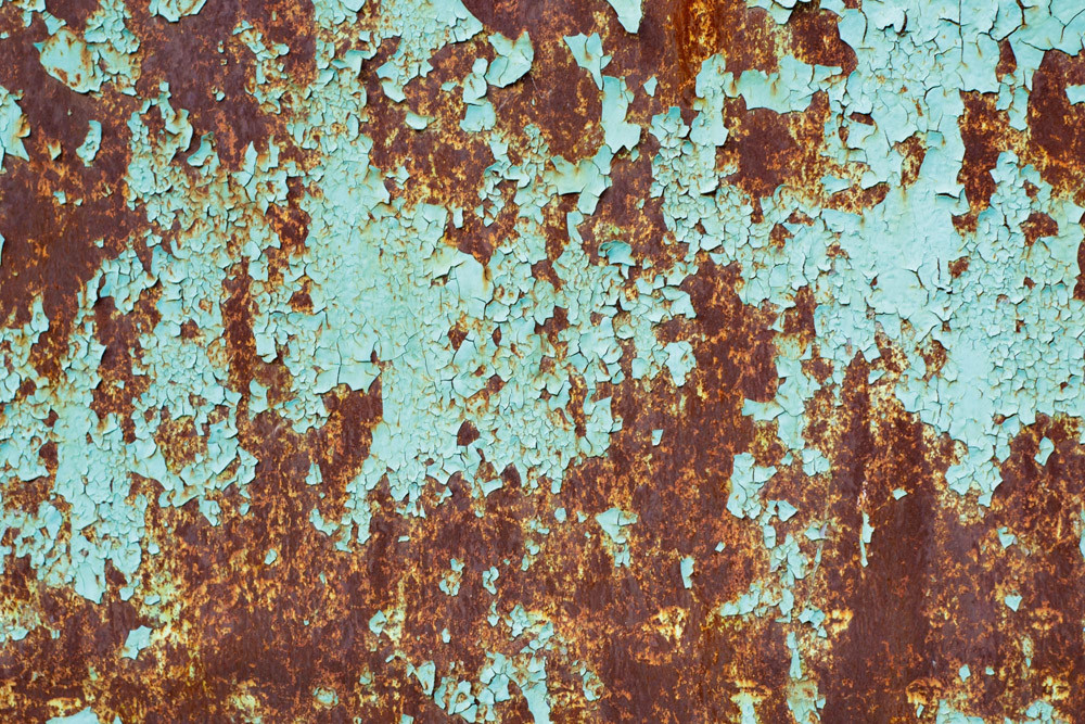 Fototapet - Rust On Old Colored Metal