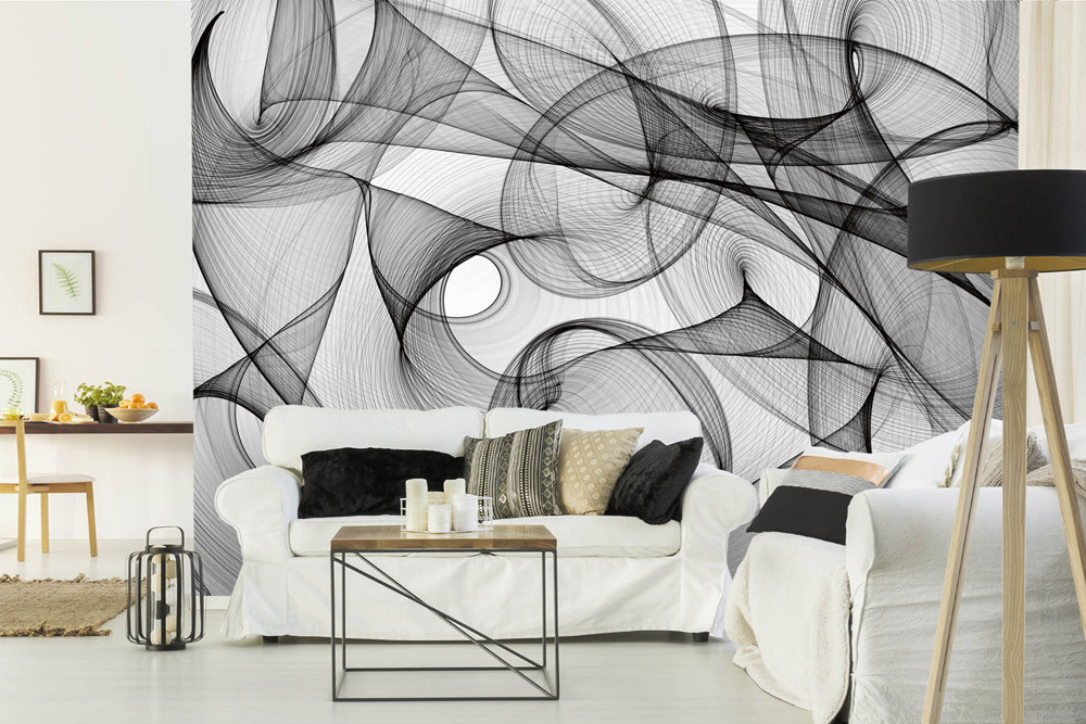 Fototapet - Black And White Pattern Background- interiørbillede