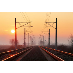 Fototapet - Railway At Sunset