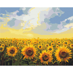 Mal efter tal - Sunflower field - blomster