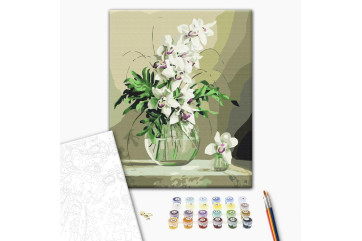 Mal efter tal - Orchids in a vase