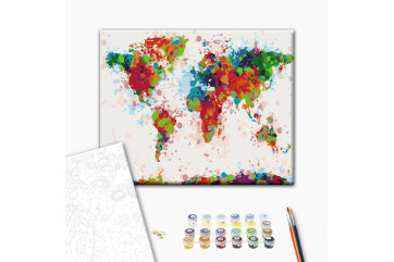 Mal efter tal - Colorful card